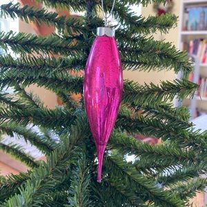 Bright Pink Vintage Glass Ornament